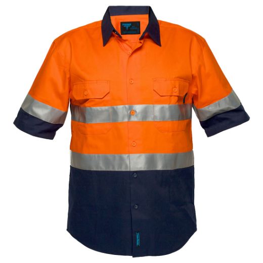 Picture of Portwest Hi-Vis Two Tone Regular Weight Short Sleeve Shirt with Tape
